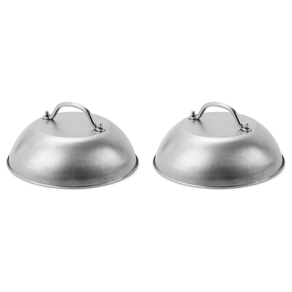 2X Griddle Accessories Heavy Duty 9in Wide Smashed Burger Melting Cheese Dome Cover Stainless Steel