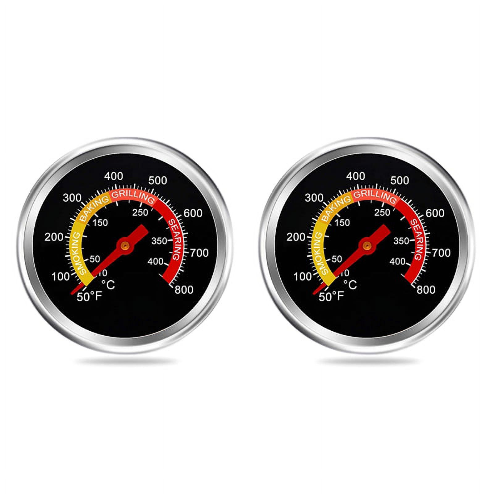 2X Grill Thermometer Smoker Temperature Gauge Charcoal Grill Pit Smoker