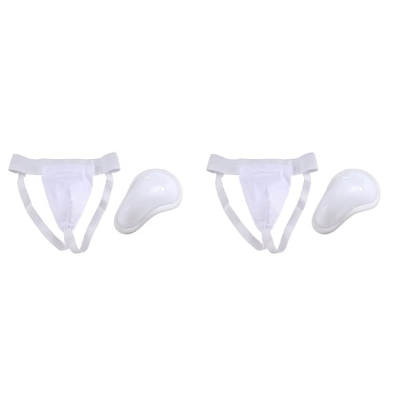 2X Groin Protector Cup Men, Boxing Kickboxing Muay Groin Guard, Ventilated Adjustable, Karate Fighting Training M