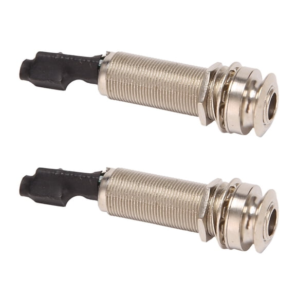 2X Guitar Endpin Jack, 6.35mm Output 2.5mm Input Endpin Jack for Acoustic Guitar Built-in Rod Piezo Pickup Clear Sound