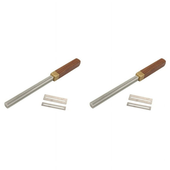 2X Guitar Fret Crowning File,Fret Edge File,Fret End Rounded Tool,Three Radius Slot&File, Guitar Fret Tools,2 x Fret File 4 x Neck Protection Sheet,Wood Color&Silver