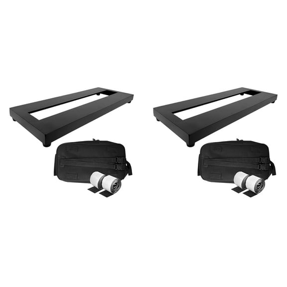 2X Guitar Pedalboard Guitar Effect Pedal Board Aluminum Alloy Pedalboard with Carrying Bag Effect Pedal Plate,Small Size,2 x Large Guitar Effect Pedal Board 4 x Buckle 2 x Carrying Bag,Black