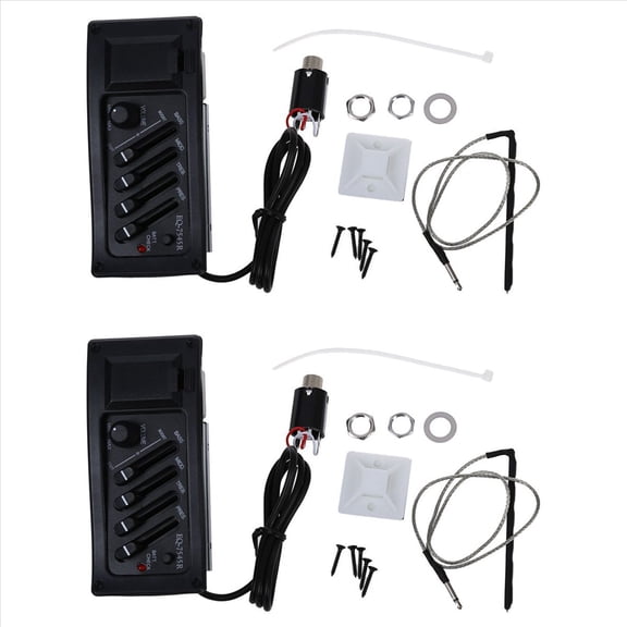 2X Guitar Preamp Amplifier Equalizer EQ 4-Band Acoustic Piezo 7545R