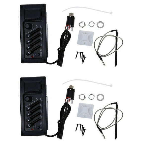 2X Guitar Preamp Amplifier Equalizer EQ 4-Band EQ Preamp Acoustic Piezo 7545R