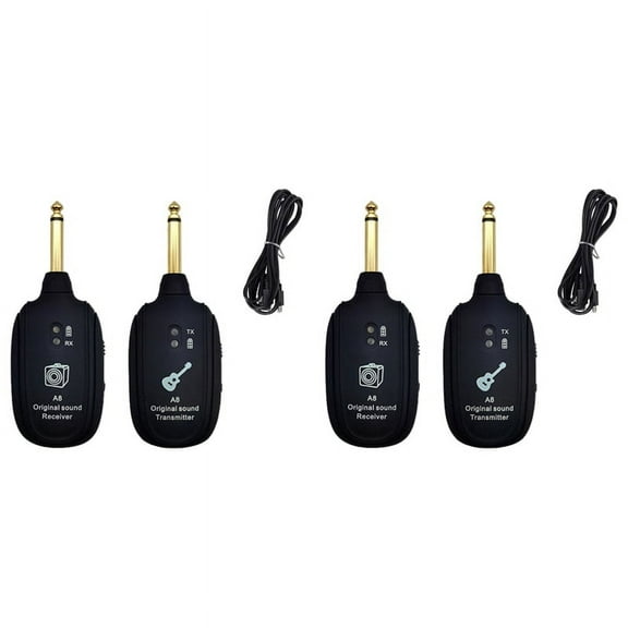 2X Guitar Wireless Transmitter&Amp Receiver Transmission Audio Wireless System Built-in Battery for Guitars