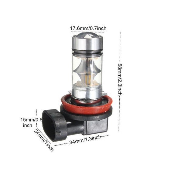 2X H11/H8 100W LED 8000K ICE Blue Projector Fog Driving Car Lamp Light Bulbs Fog Driving Lights Daytime Running Light DRL