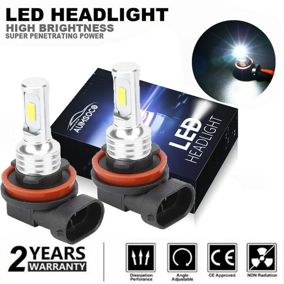2X H11 LED Headlight Super Bright Bulbs Kit White 6000K 330000LM High/Low Beam