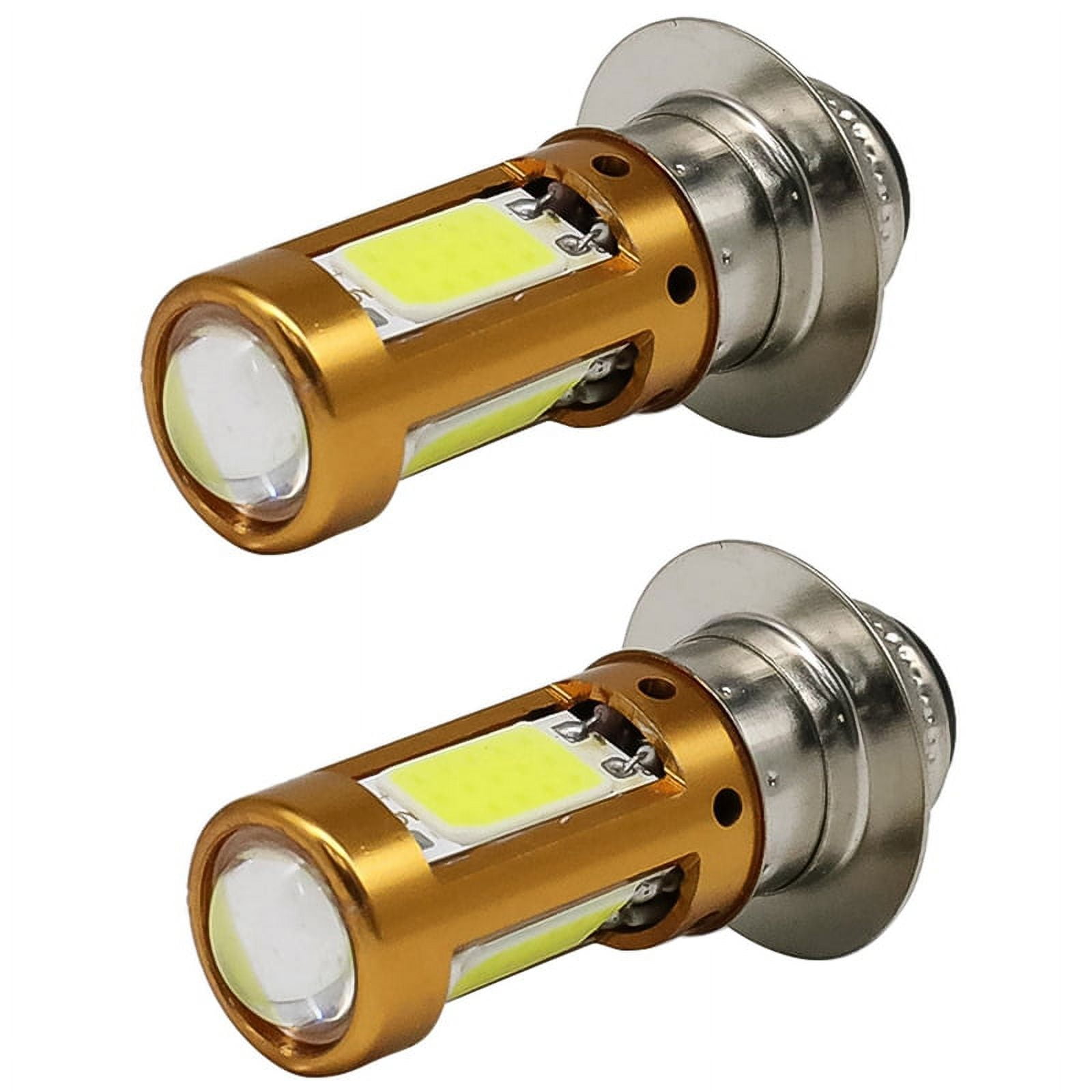 2X H6M PX15D P15D LED Motorcycle Headlights Hi-Lo Beam Bulb for Motorbike Scooter Moped Lamp White 1500Lm 12-30V