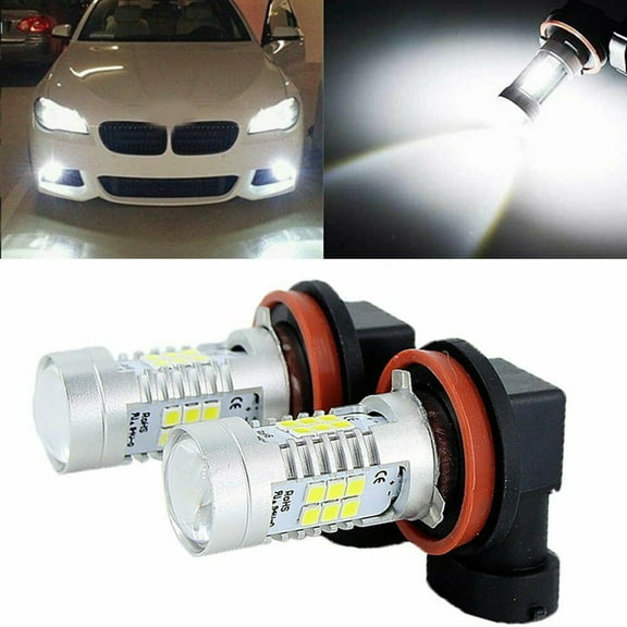2X H8 H9 H11 LED Fog Light Bulbs 6000K White 200W High Power 2000LM Waterproof Auto Driving Lamps
