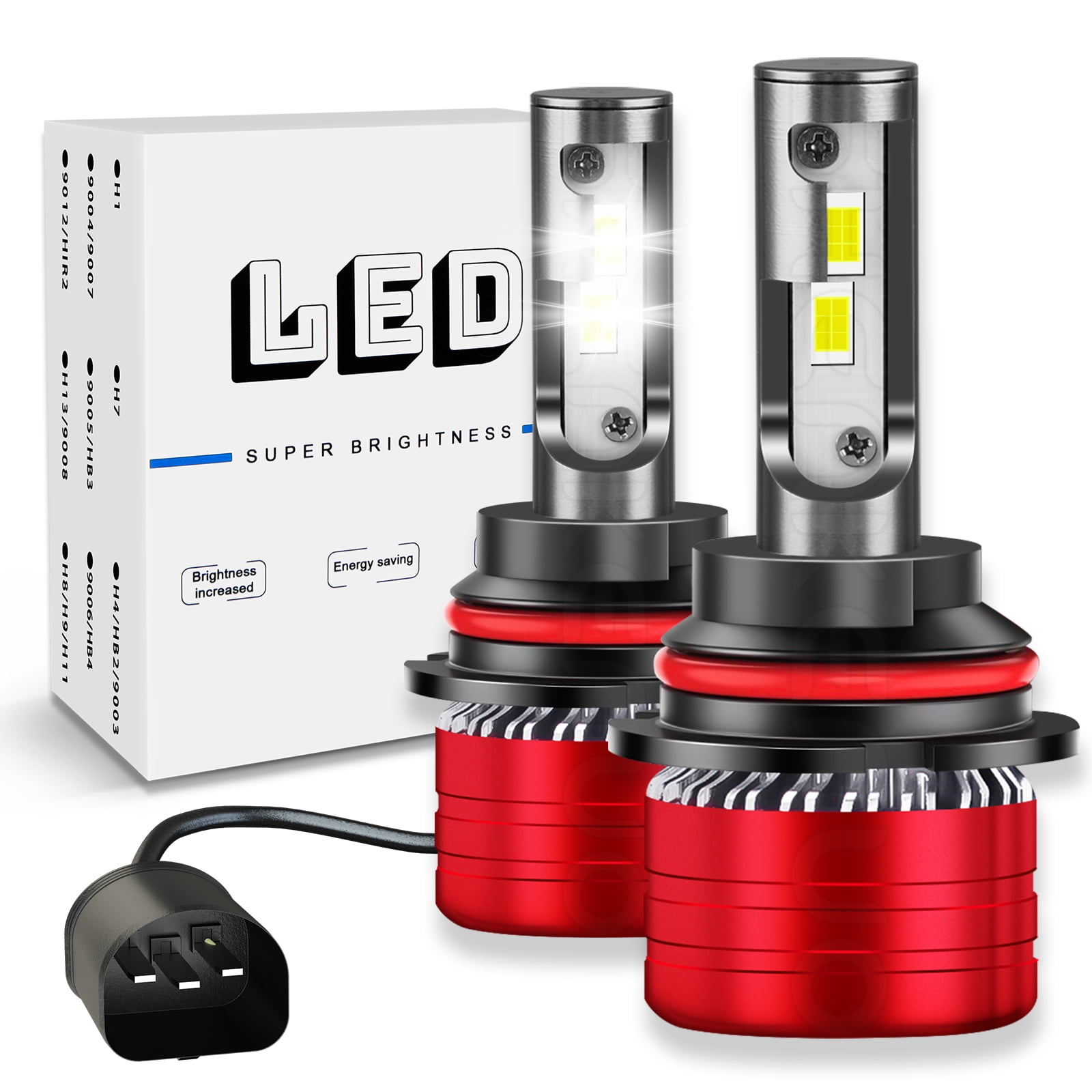 9007-HB5 White 5000K Halogen Headlight Bulb - 100/80W High/Low Beam, 12V