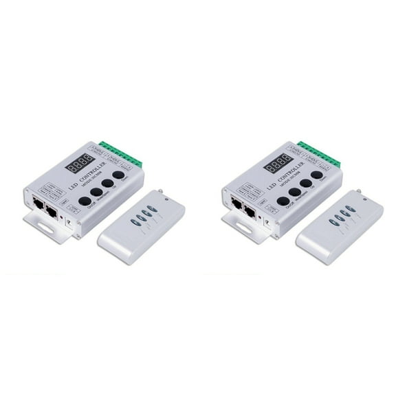 2X HC008 Programmable LED Controller 133 Effect Mode Control 2048 LED Pixel for WS2811 WS2812 RGB LED Strip Light,2 x LED Controller 2 x Remote controller ( not included)