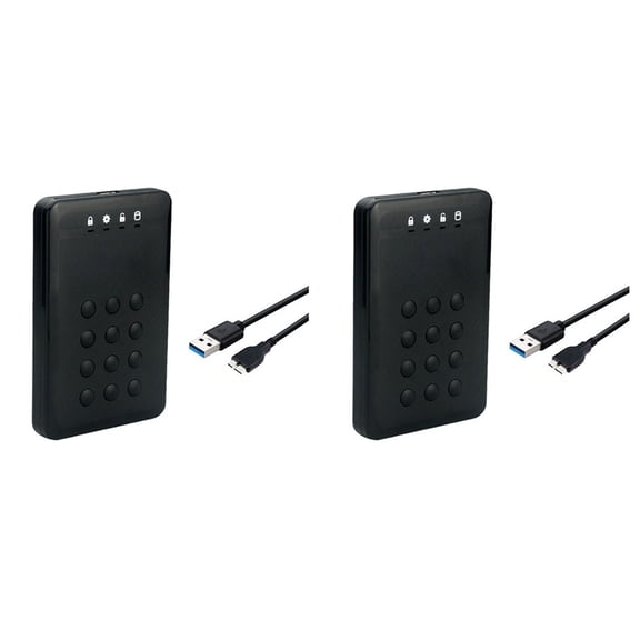 2X HDD Enclosure SSD Case Encrypted Hard Drive Enclosure 5Gbps USB3.0 Hard Drive Enclosure for 2.5 Inch Hard Disk
