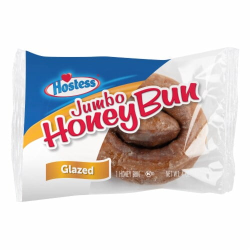 2X - HOSTESS Jumbo Glazed Honey Bun, Single Serve-4.75 oz