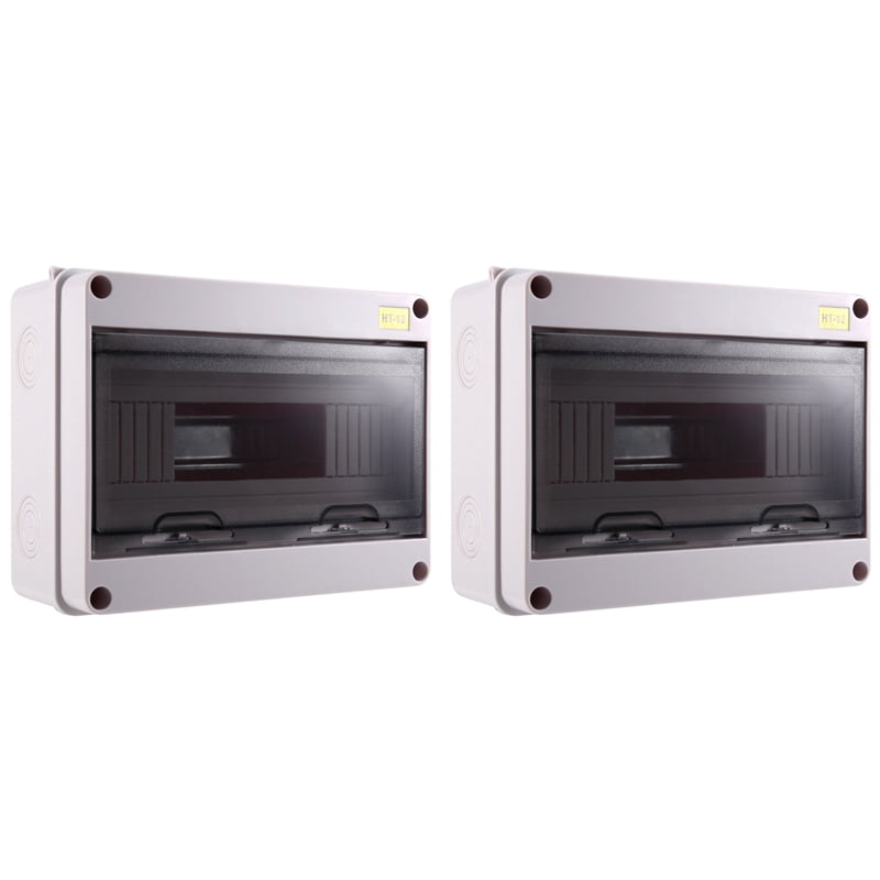 2X HT-12 Way IP65 Mcb Breaker Box Distribution Protection Box ABS Power Electronic Din Rail Enclosure