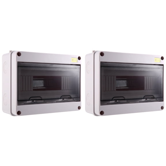 2X HT-12 Way IP65 Mcb Breaker Box Distribution Protection Box ABS Power Electronic Din Rail Enclosure