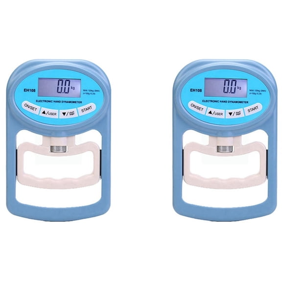 2X Hand Dynamometer Grip Fitness Wrist Hand Dynamometer Grip Meter Electronic Measurement 265 Lbs Hand Strength,2 x Hand Dynamometer (without battery),Blue