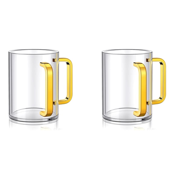 2X Hand Washing Cup with Dual Handles 5Inch Acrylic Clear Negel Vasser for Netilat Yadayim Jewish Ritual