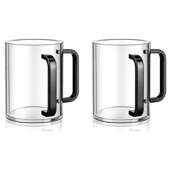 2X Hand Washing Cup with Dual Handles Acrylic for Netilat YadayimNegel Vasser Wash Black