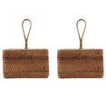 thumbnail image 1 of 2X Hand-Woven Wicker Straw Storage Basket Portable Four Compartment Classification Storage Fruit Basket Home Storage C, 1 of 8