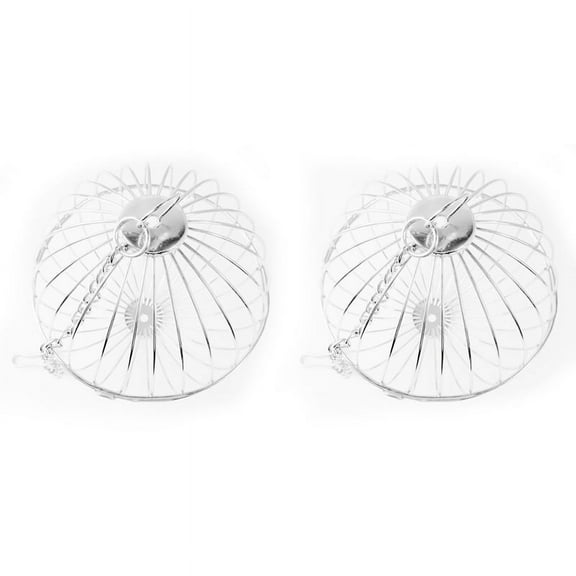 2X Hay Manger Food Ball for Guinea Pig Hamster Rat Fun,2 x Feed Dispenser Ball Toy,Silver