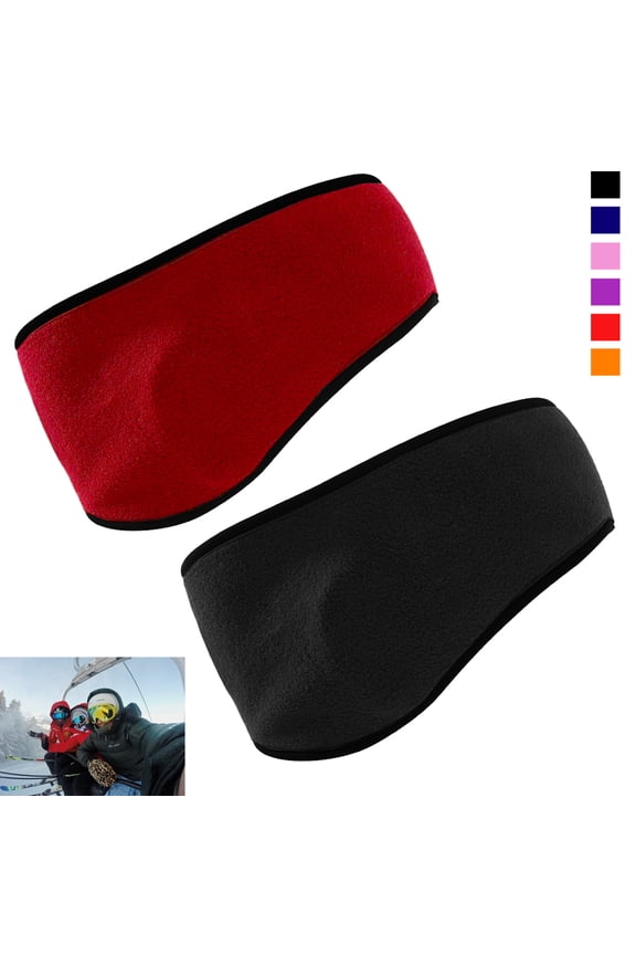 2X Head Band Ear Warmers Mens Womens Winter Fleece Soft Stretch Muffs Ski Sports
