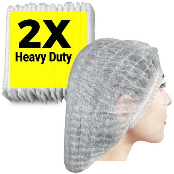2X Heavy Duty Hair Nets Food Service, 100 Pack, 21", Disposable Bouffant Caps Hair Nets for Women Work, Cooking, Package may vary.