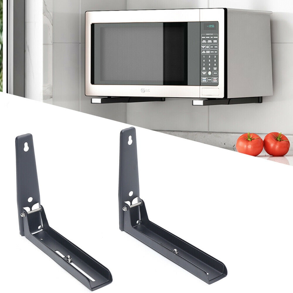 2X Heavy Duty Microwave Bracket Wall Mounted Adjustable Shelf Kitchen