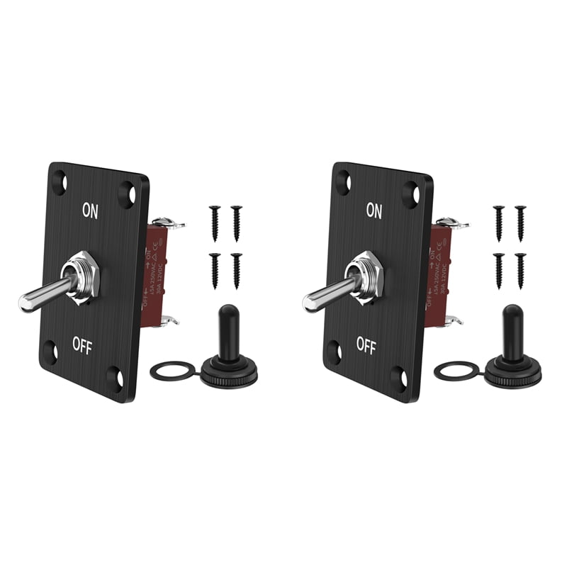 2X Heavy Duty Toggle Switch 12V DC30A Waterproof Toggle Switch 2 Pin ON ...