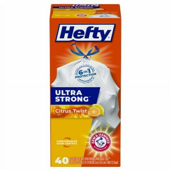 2X - Hefty Ultra Strong 13 Gallon White Citrus Twist Scented Trash Bags