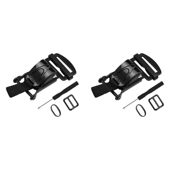 2X Helmet Quick Release Buckle Replacement Kit, Ratcheted Helmets for Chin Strap Up to 1inch, Helmets Black,2 set x Helmet Quick Release Buckle,Black