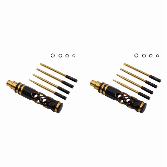2X Hexagonal Head Screwdriver Hexagonal Screwdriver Tool Set for Rc Car Crawler Helicopter 1.5 2.0 2.5 3.0mm Black+Gold