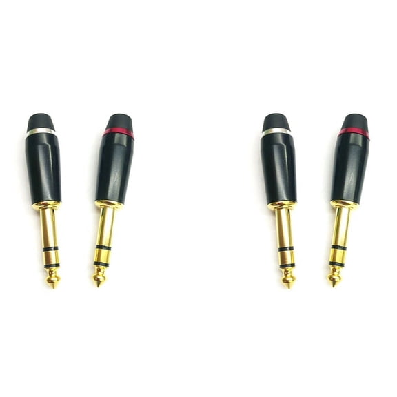 2X HiFi Gold Plated 3.5mmBalanced Female to 1/4 6.35mm TRS Male Adapter Converter,2 x Connector plug