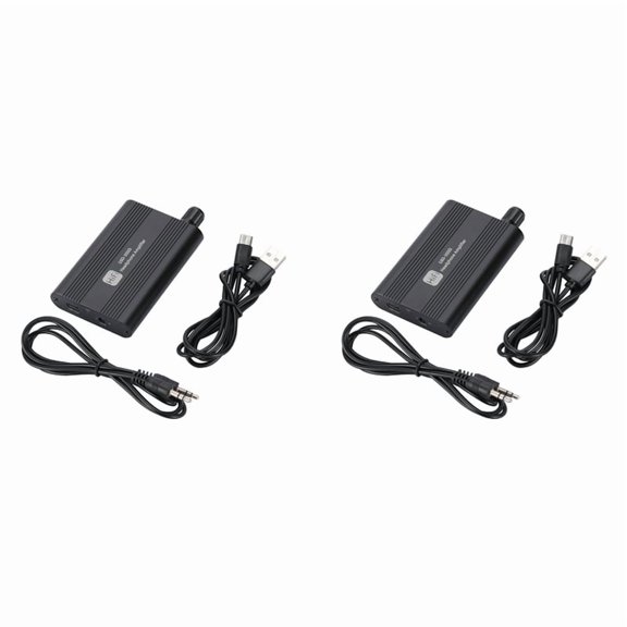 2X HiFi Headphone Amplifier Mini 16-300 Earphone Amp 3.5mm AUX Audio Receiver Music Player Earphone Amplifier,2 x Earphone Amplifier 2 x Audio cable 2 x USB power supply line 2 x English manual,Black