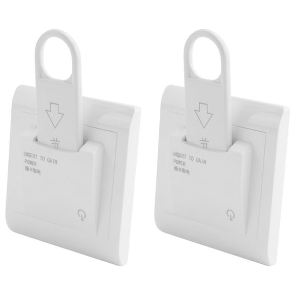 2X High Grade Hotel Magnetic Card Switch Energy Saving Switch Insert Key for Power,2X Card 2X Power Switch,white