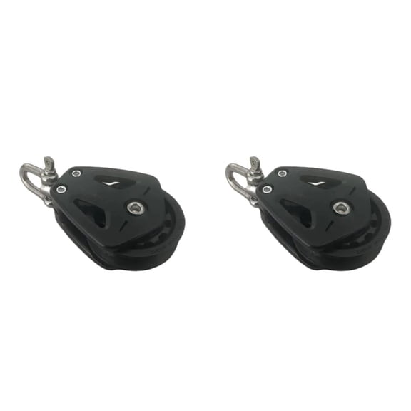 2X High Load Sheave Block Universal-Head Single Pulley Swivel Shackle Sailboat Plain Bearing Rope Runner