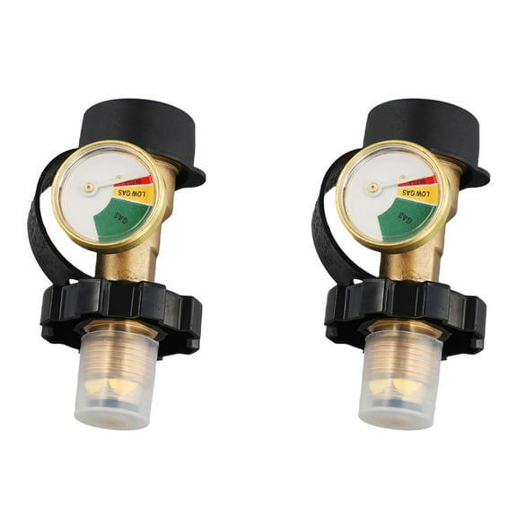 2X High Low Gas Pressure Gauge Level Indicator Pol Propane Lpg Bottle Cylinde Outdoor Tank Adapter