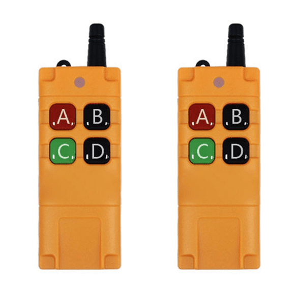 2X High Power Waterproof and Drop-Proof Industrial Wireless Remote Control EV1527 Chip ASK 2000M 433Mhz 4 Button,2 x Wireless Remote Control,Orange