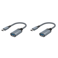 thumbnail image 1 of 2X High Quality Data Cable Type-C to USB3.0 Transfer Cable for Mobile Tablet Computer Vehicle Extension Converter Gray,2 x adapter,Gray, 1 of 5