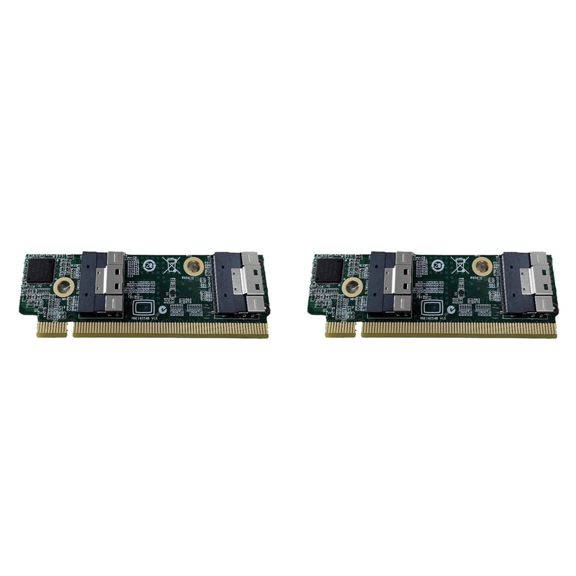 2X High Speed SFF-8654 to PCIe X16 External Extension Card Adapters SFF-8654 Adapters Card Computer for 1U Server,2 x Extension Card