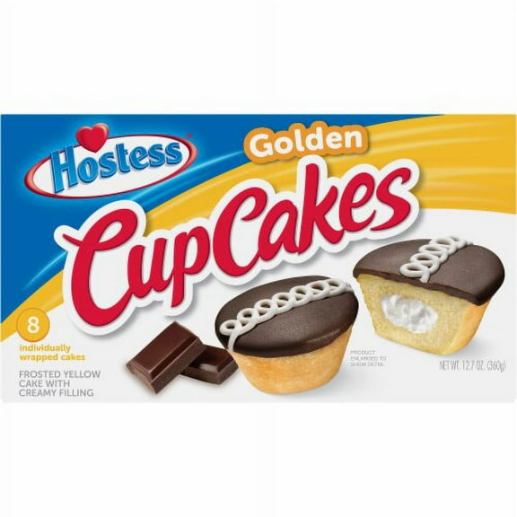 2X - Hostess Golden Frosted Yellow with Creamy Filling CupCakes-8 ct / 12.7 oz