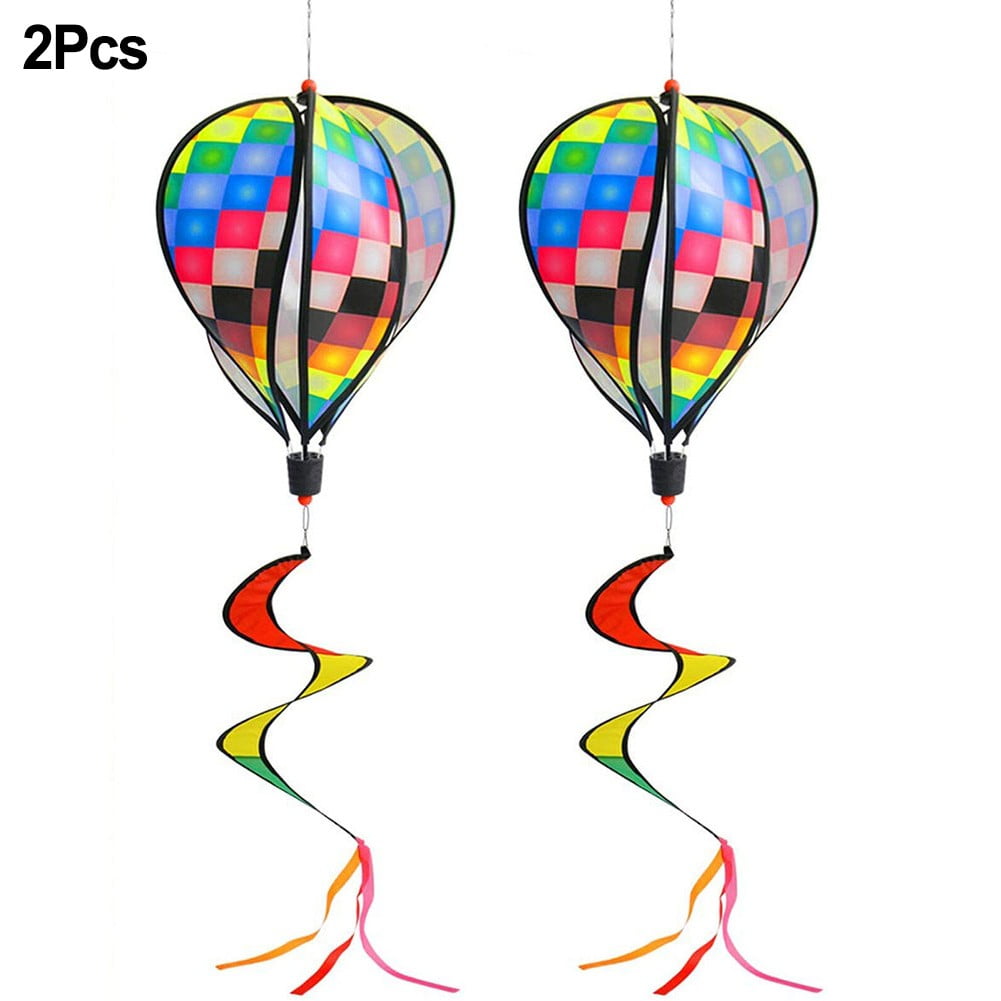 2X Hot Air Balloon Wind Spinner Geometric 3d Rotating Windmill Twister