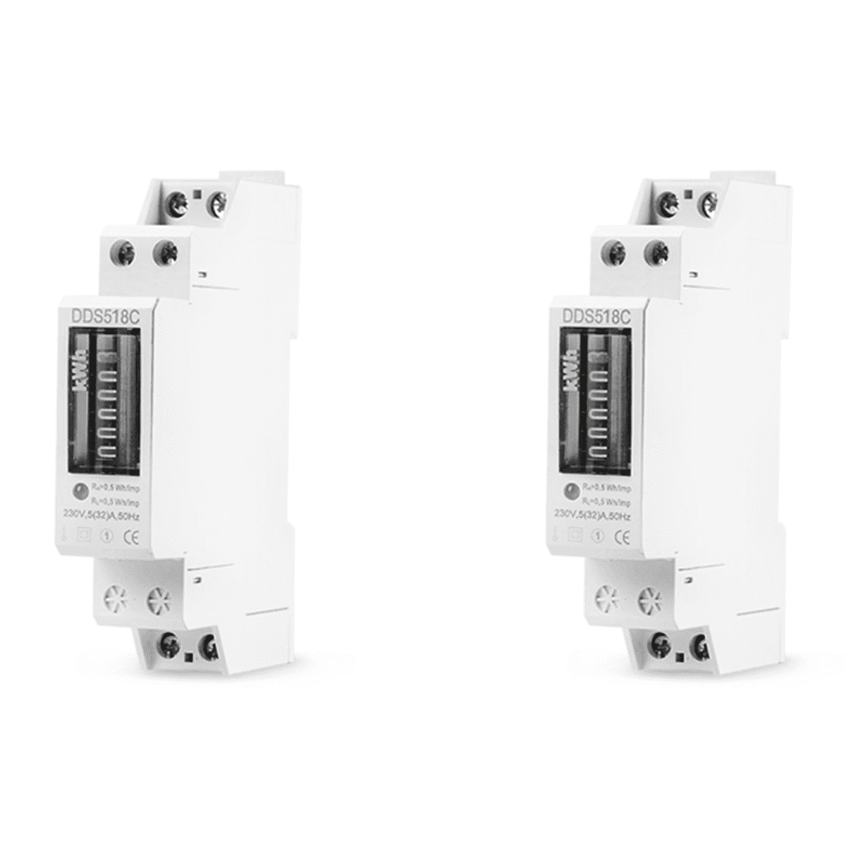 2X Household Electronic Din Rail Single Phase Electricity Power Consumption Wattmeter Energy Meter KWh Counter