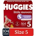 2X Huggies Little Movers Baby Diapers Size 5 (27+ lbs)