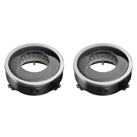 2X IL37 Microscope Polarized LED Ring Light Lamp Anti Illuminators Source Eliminating Reflections,2x Microscope Polarized LED Ring Light Lamp,Black