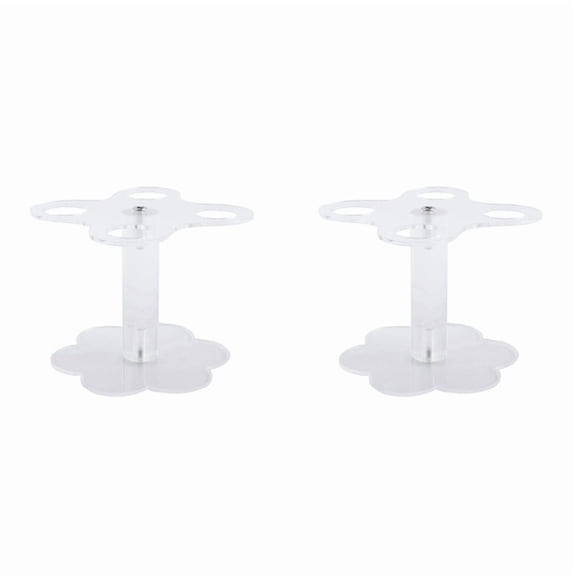 2X Ice Cream Cone Holder,4 Holes Acrylic Cone Display Stand Waffle Sushi Hand Roll Stand Rack,2 x display stand,Transparent
