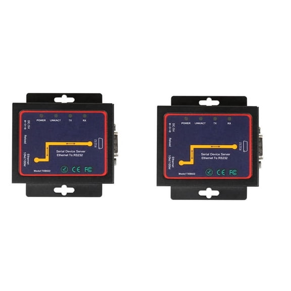 2X Industrial Modbus Serial RS485 RS422 to Ethernet Converter Device Server RTU/UDP RJ45 to RS232+RS485 Connector