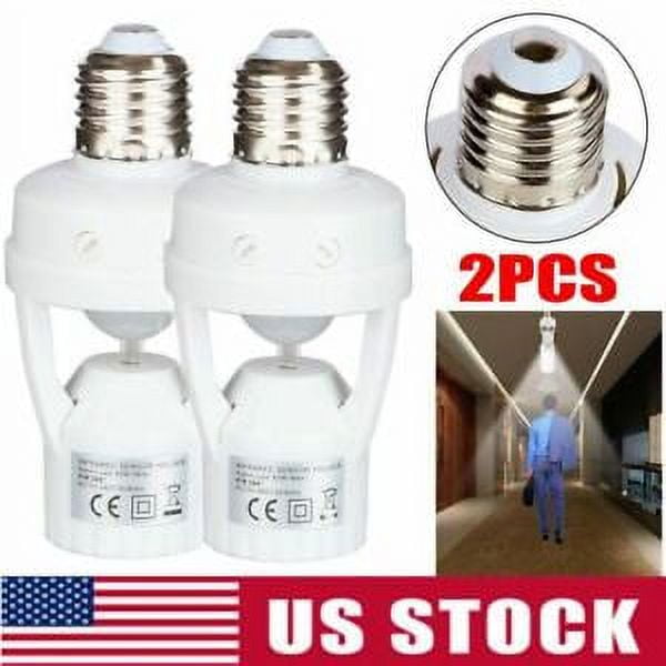 2X Infrared PIR Motion Sensor Bulb Holder E27 LED Light Lamp Socket