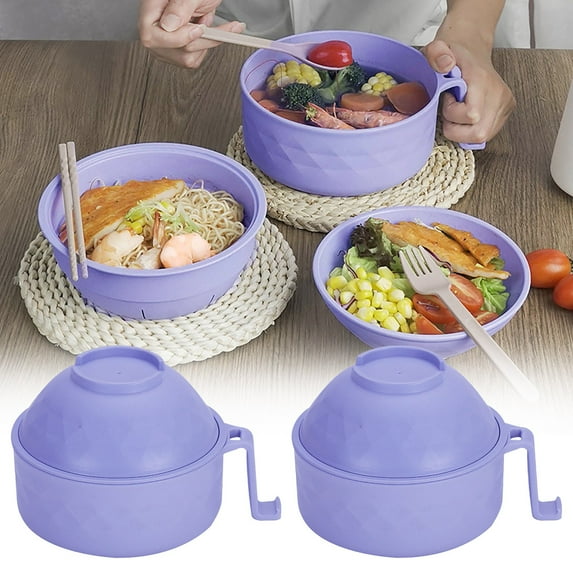 2X Instant Noodle Bowl, 2X Fork, 2X Spoon, 2X Chopsticks off Promotions! Ramen Bowl Set Microwave Ramen Cooker Instant Noodles Bowl with Chopsticks Rapid Ramen Noodles for College Dorm Room