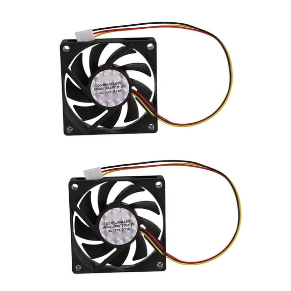 2X Internal 12V 3 Pin CPU Fan Cooler Fan for PC 70X70X15mm