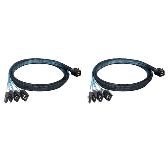 2X Internal Mini SAS to SATA Cable, SFF-8643 to SATA Forward Breakout Compatible with Raid Controller Hard Drive (3.3Ft)